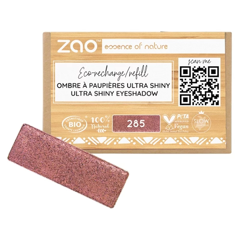 Lidschatten ultra glänzend Metall rosa N°285 BIO (Nachfüller) - 1,3g - Zao