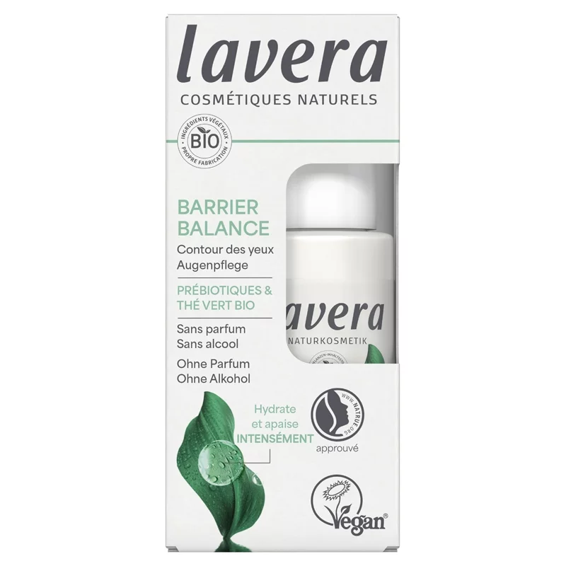 Contour yeux équilibrant BIO prébiotiques & thé vert - 15ml - Lavera