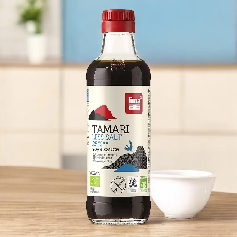 BIO-Sojasauce mit 25% weniger Salz - Tamari - 250ml - Lima
