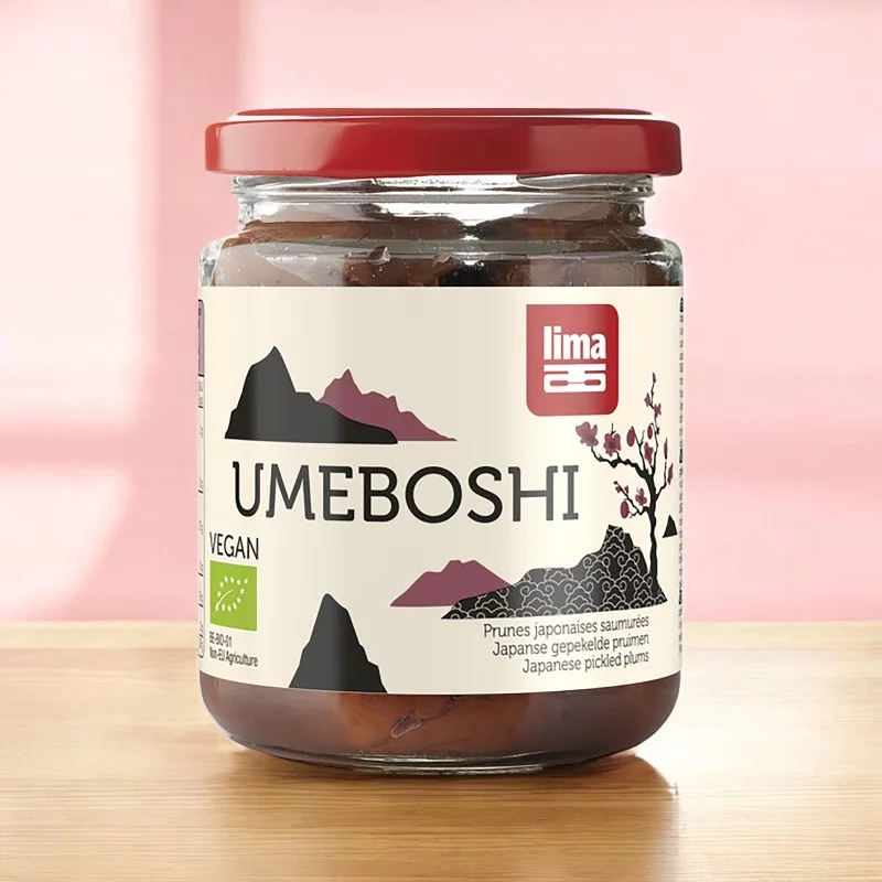 Prunes japonaises saumurées BIO - Umeboshi - 200g - Lima
