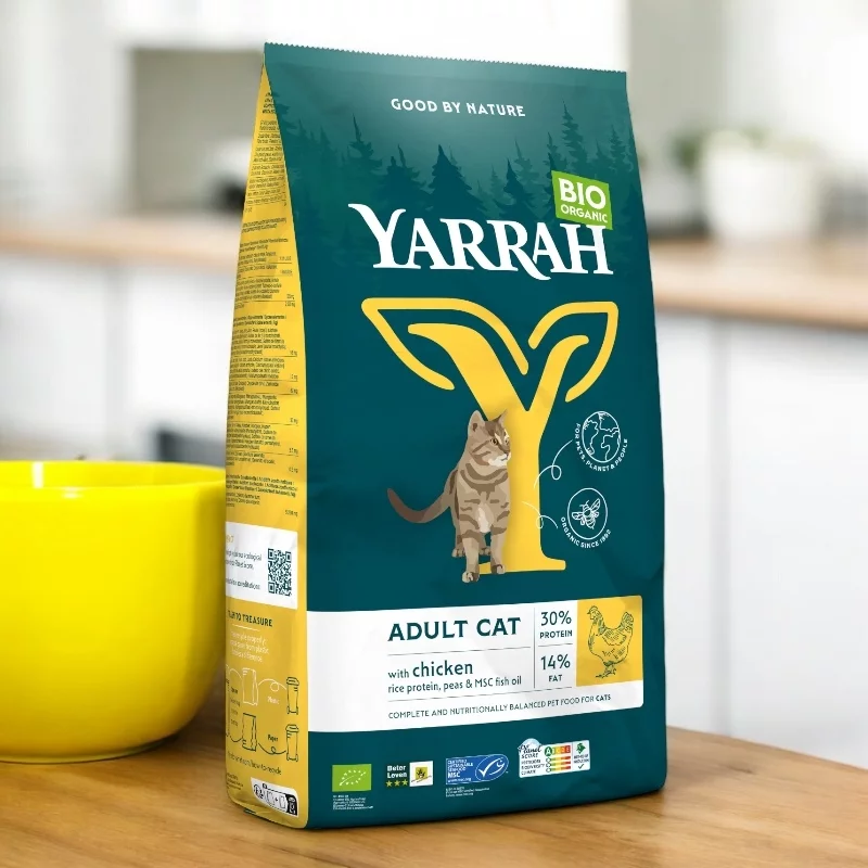 Trockenfutter Poulet & Getreide für Katzen BIO - 2,4kg - Yarrah