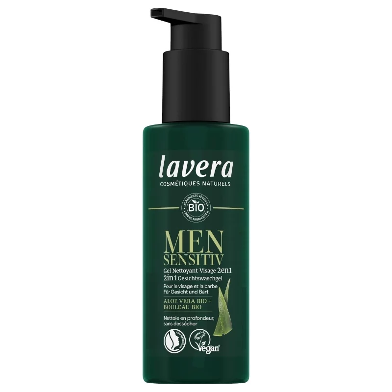 Gel nettoyant visage 2 en 1 homme BIO aloe vera & bouleau - 150ml - Lavera
