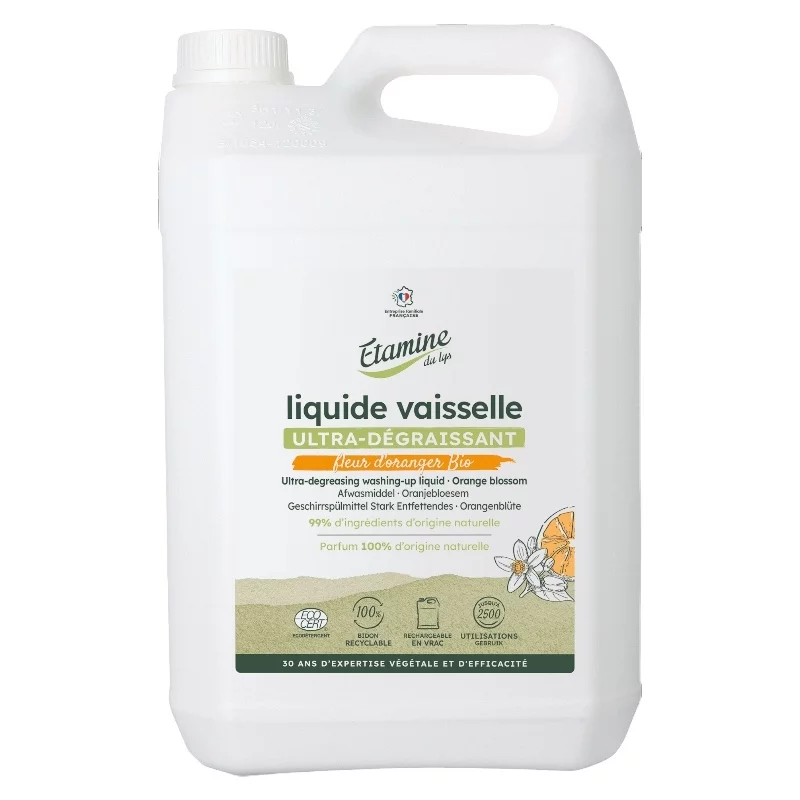Liquide vaisselle ultra-dégraissant fleur d'oranger - 5l - Etamine du Lys
