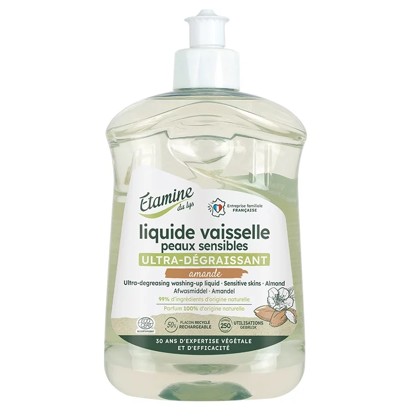Liquide vaisselle dégraissant peaux sensibles amande - 500ml - Etamine du Lys