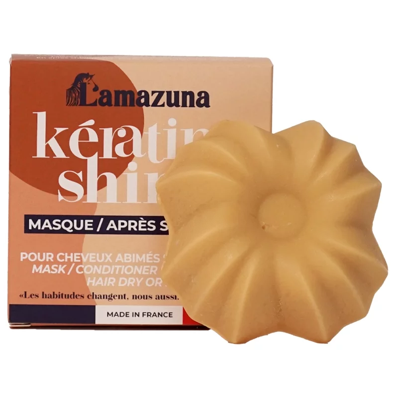 Masque & après-shampooing solide BIO kératine végétale - 74ml - Lamazuna