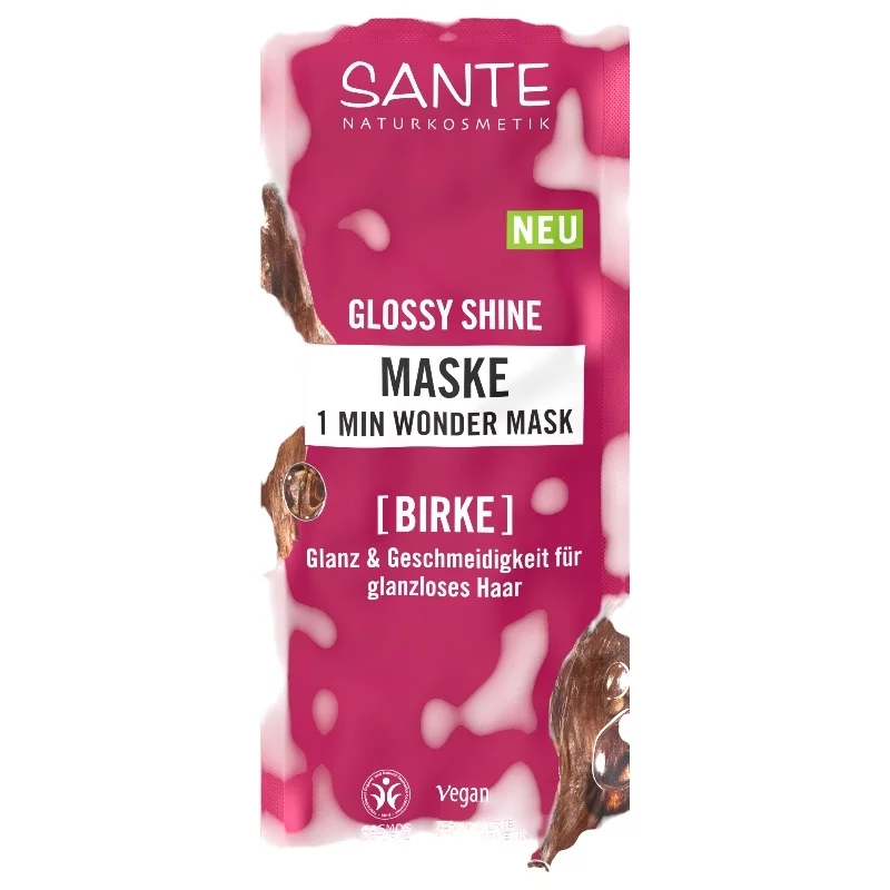 Glossy Shine 1 Min Wonder Maske Birke - 20ml - Sante