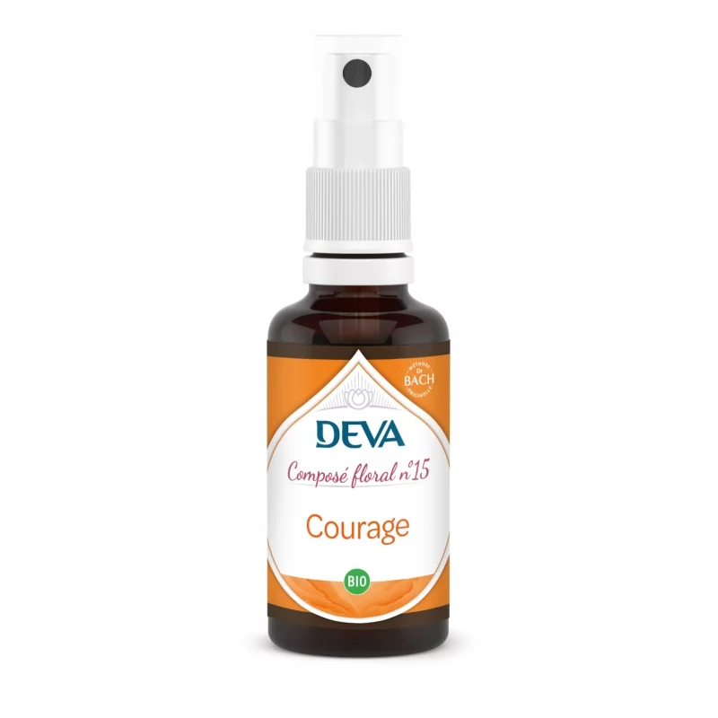 Composé floral en spray BIO N°15 Courage - 30ml - Deva
