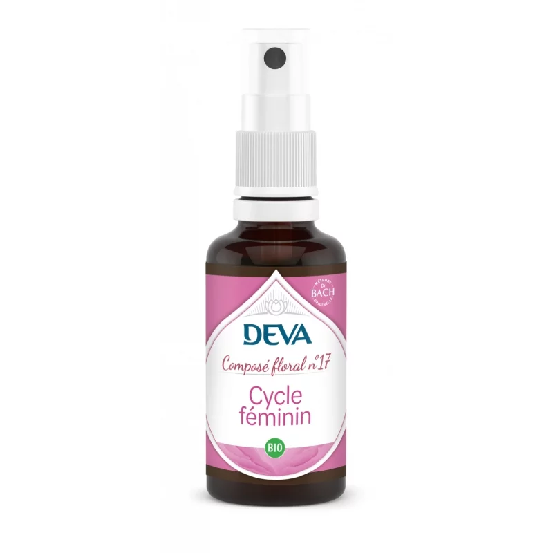 Composé floral en spray BIO N°17 Cycle féminin - 30ml - Deva