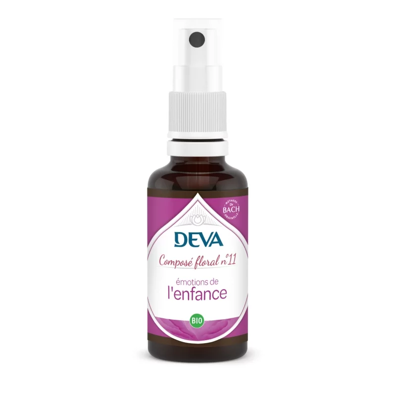 Composé floral en spray BIO N°11 Émotions de la petite enfance - 30ml - Deva