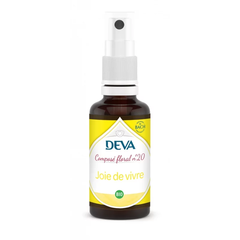 Composé floral en spray BIO N°20 Joie de vivre - 30ml - Deva
