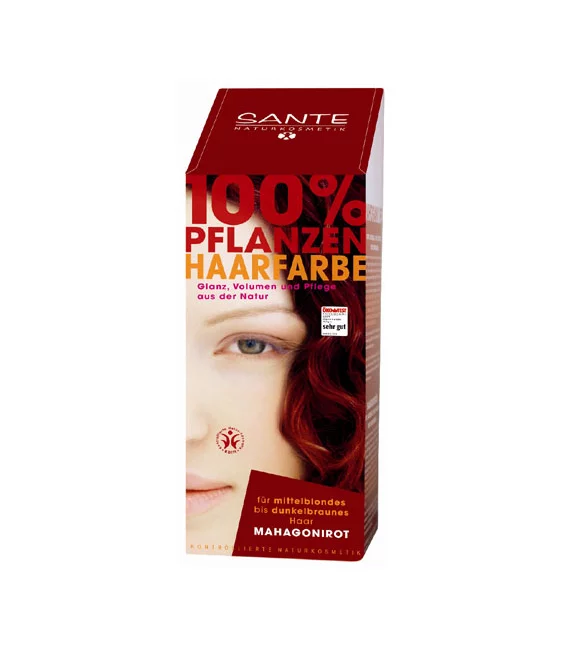 BIO-Pflanzen-Haarfarbe Pulver Mahagonirot - 100g - Sante