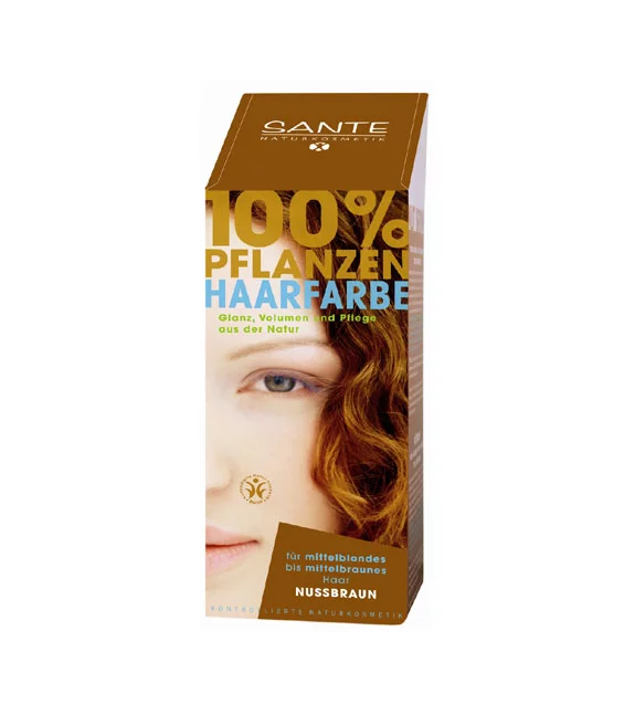 BIO-Pflanzen-Haarfarbe Pulver Nussbraun - 100g - Sante