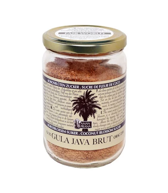 Sucre de fleur de noix de coco brut BIO - Gula Java Brut - 310g - Aman Prana
