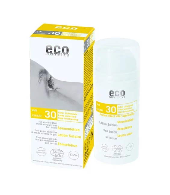 Lotion solaire visage & corps BIO ﻿IP 30 grenade & baies de goji - 100ml - Eco Cosmetics