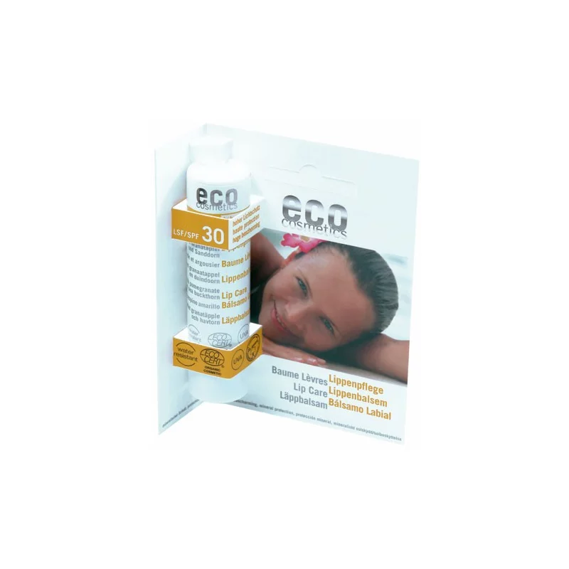 Baume à lèvres solaire BIO IP 30 grenade - 4g - Eco Cosmetics