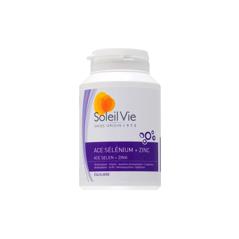 ACE Sélénium + Zinc - 100 comprimés 1000mg - Soleil Vie