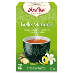 Thé vert au jasmin, gingembre & zeste de citron BIO - Belle Matinée - 17 sachets - Yogi Tea