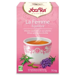 Infusion femme de feuilles de framboisier, verveine & lavande BIO - La Femme Equilibre - 17 sachets - Yogi Tea