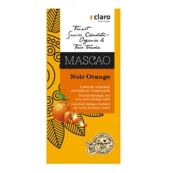 Chocolat BIO noir avec zeste d'orange confit Mascao - 100g - Claro