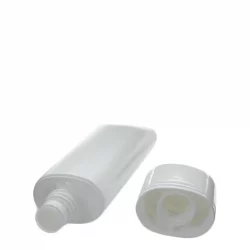 Tube Color ovale en plastique blanc 200ml avec réducteur et bouchon à vis blanc - 1 pièce - Aromadis