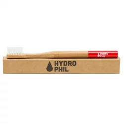 Brosse à dents en bambou Rouge Medium-Soft Nylon - 1 pièce - Hydrophil
