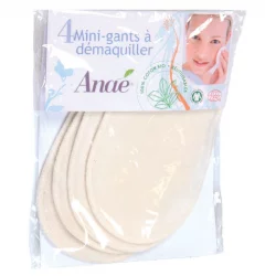 Mini gants à démaquiller lavables en coton BIO - 4 pièces - Anaé