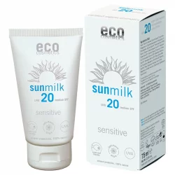 BIO-Sonnenmilch sensitiv Gesicht & Körper LSF 20 Himbeer & Granatapfel - 75ml - Eco Cosmetics