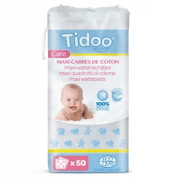 Maxi carrés de coton BIO - 50 pièces - Tidoo