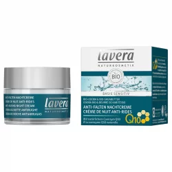 Crème de nuit anti-rides Q10 BIO jojoba & beurre de karité - 50ml - Lavera Basis Sensitiv