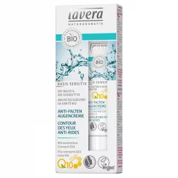Anti-Falten BIO-Augencreme Q10, Malve & Sheabutter - 15ml - Lavera Basis Sensitiv