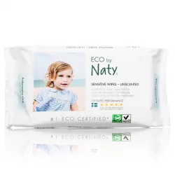 Lingettes douces pour bébé écologiques sans parfum – 56 lingettes – Naty