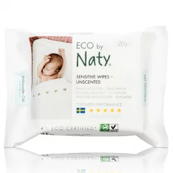 Lingettes pour bébé écologiques sans parfum – 20 lingettes – Naty