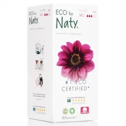 Tampons super avec applicateur BIO flux moyen-fort - 14 pièces - Naty