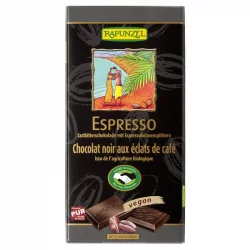 Chocolat noir aux éclats de café Espresso BIO - 80g - Rapunzel