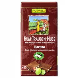 Chocolat au lait, rhum, raisins & noisettes BIO - 100g - Rapunzel