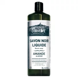 Savon noir liquide à l'huile de lin & amande - 1l - La Corvette