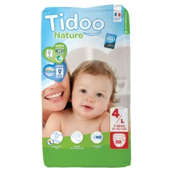 Couches jetables écologiques Taille 4 L 7-18 kg - 50 pièces - Tidoo