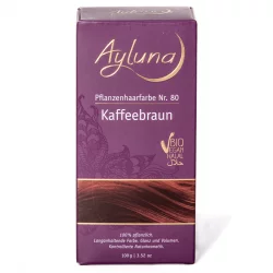 BIO-Pflanzenhaarfarbe Pulver N°80 Kaffeebraun - 100g - Ayluna