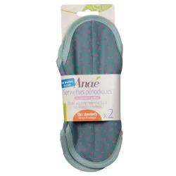 2 Serviettes hygiéniques lavables BIO Cercles Maxi règles fortes - Anaé