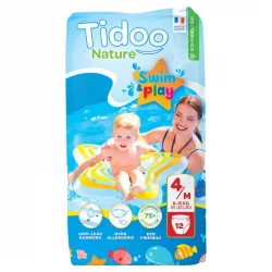 Couches de bains écologiques Taille 4 M 8-15 kg - 12 pièces - Tidoo