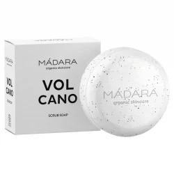 Vitalisierende BIO-Peeling-Seife schwarzer Lavasand, Zeder & Limette - 90g - Mádara Volcano