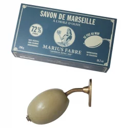 Savon de Marseille vert à fixer au mur - 290g - Marius Fabre