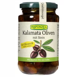 BIO-Kalamata Oliven violett mit Stein in Olivenöl - 335g - Rapunzel