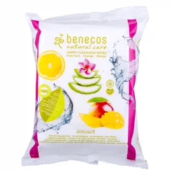 Lingettes démaquillantes BIO aloe vera, orange & mangue - 25 pièces - Benecos