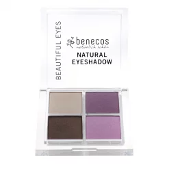 BIO-Quattro-Lidschatten Braun, Taupe, Rosa & Lila - 4,8g - Benecos