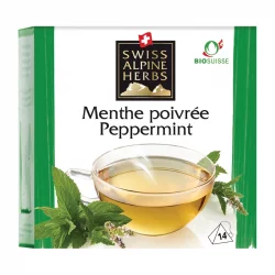 BIO-Kräutertee Pfefferminze - 14 Teebeutel - Swiss Alpine Herbs