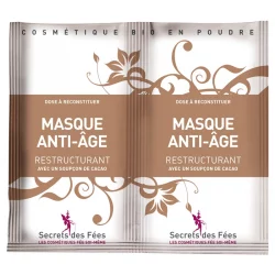 Masque visage anti-âge restructurant BIO cacao - 9g - Secrets des Fées