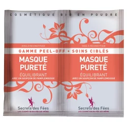 Masque visage pureté équilibrant BIO pamplemousse - 2x8g - Secrets des Fées