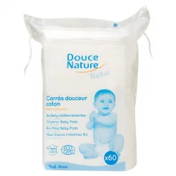 Maxi Baby Watte Pads aus BIO-Baumwolle - 60 Stück - Douce Nature