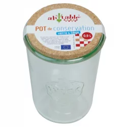 Konservenglas 900ml mit Korkdeckel - ah table !